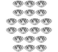 Gatuida Moule à Muffins en Acier Inoxydable 20 Pièces Multifonction Argenté, Facile à Utiliser, pour Quiches et Tartes en Boulangerie ou Centre Commercial