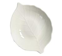 Gatuida Plateau Blanc en Céramique Feuille, Léger et Portable pour Servir | Assiette Décorative, Usage Maison ou Restaurant, Forme Feuille, Pièce Finement Travaillée, Petit Format