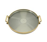 Gatuida Plateau de toilette en plastique, assiette de service ronde avec | Plateau à dessert rond de 27 cm (10,6 pouces), plateau à thé en plastique pour la maison ou le bureau, peut également