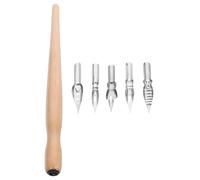 Gatuida Plume à Calligraphie, Stylo à Tremper Pratique 1 Set, Bois et Acier, Pointes et Porte-stylo, Contrôle Précis, Lignes Nettes, pour Lettering et Travail Détaillé