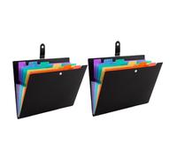 Gatuida Pochette Plastique Extensible 2pcs en PP Léger pour Organiser Dossiers A4, Rangement Multipurpose Couvercle, pour Tickets et Documents Bureau