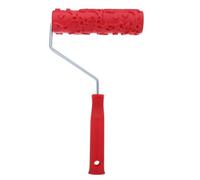 Gatuida Rouleau à Texture Bois 7 Pouces pour Peinture Décorative Murale | Poignée Intégrée, Structure Compacte, Usage pour Murs et Mobilier, Finition Rouge, Caoutchouc Plastique Métal