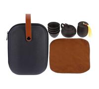 Gatuida Service à Thé Portable en Argile Violette Infuseur et Boîte de Rangement, Kit de Thé Élégant Facile à Nettoyer pour Voyage et Décoration Intérieure