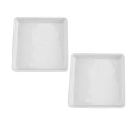 Gatuida Soucoupes Carrées 40 CM Lot de 2 en Plastique Blanc, Légères pour Pots de Fleurs, Adaptées aux Jardinières et Balcon