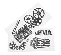 Gatuida Sticker Mural Cinéma en Pvc sans Colle ni Résidu, Décoration Murale Autocollante Unique pour Home Cinéma et Salle de Jeu, Ambiance Vintage et Élégante
