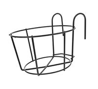 Gatuida Support Cache-Pot Balcon Jardin Suspendu Métal 25x19x14,5 Cm Marron Foncé Drainage pour Pots Fleurs Garde-Corps Extérieur Intérieur