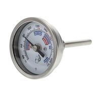 Gatuida Thermomètre de Brassage Bimétallique Axial en Acier Inoxydable, Facile à Installer, Adapté Contrôle de Température du Vin en Cuve
