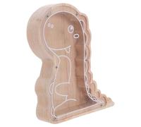 Gatuida Tirelire Dinosaure en Bois Naturel Transparent pour Enfants avec Grande Capacité Boîte À Monnaie Décorative Sécurisée Cadeau Garçons Filles