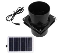 Gatuida Ventilateur Solaire 10w Panneau et Gaine, Kit D’Extraction Rapide | Fête Estivale, Ventilation pour Abri et Serrage, Refroidissement Rapide, Couleur Noir, Matériau Fer