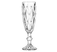 Gatuida Verre à Vin en Verre Transparent Texture Diamant Embossé, Design à Pied Haut, Style Rétro Classique Noble et Élégant pour Boissons Raffinées