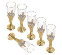 Gatuida Verres à Vin Style Vintage en Plastique Mini 6 Pièces | Réutilisables, Adaptés aux Cocktails, Boissons et Services Religieux, pour Réception Rétro, Goûter Convivial ou Événement