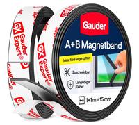 GAUDER B, bande magnétique adhésive, bande magnétique pour moustiquaires (8 + 8 mètres) – Dimensions : 8 mètres + 8 mètres