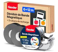 GAUDER Dévidoire de Bande Magnétique Adhésive | 1+2 Distributeur de Bandes Magnétiques Autocollantes | Ruban Magnétique (6 m)