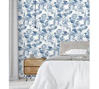 GAULAN 500680666 Papier peint vinyle écologique flamants fleurs et plantes pour mur salon cuisine bain chambre salle à mange tête de lit - Échantillon DIN A4