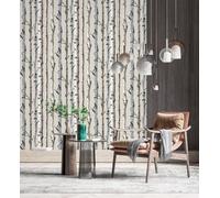 GAULAN 500680891 Papier peint troncs d'arbres forêt nordique pour mur salon cuisine chambre salle à mange tête de lit - Échantillon DIN A4