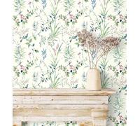 GAULAN 500680951 Papier peint vinyle écologique branches fleurs et oiseaux pour mur salon cuisine bain chambre couloir salle à mange tête de lit hall - Échantillon DIN A4