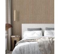 GAULAN 500682662 Papier peint lattes de bois naturel imitation design de persienne pour mur salon cuisine bain chambre couloir stanza salle à mange tête - Échantillon DIN A4