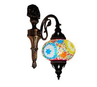 GAUUA Lampe Murale en mosaïque de Verre pour Chambre, Restaurant, café, Boutique, décoration Vintage bohème, luminaire, appliqué en cuivre Fait Main de Style Ethnique