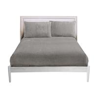 Gaveno Cavailia Drap-Housse en Polaire Super Doux, Chaud et Confortable (argenté, pour lit Double)