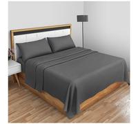 Gaveno Cavailia Drap Plat Super Doux uni en Losange pour lit Double Gris Anthracite