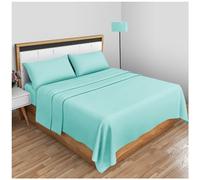 Gaveno Cavailia Drap Plat uni Super Doux en Losange pour lit Double Bleu Turquoise