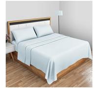 Gaveno Cavailia Drap Plat uni Super Doux Motif Losanges Bleu Ciel Super King