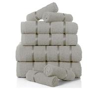 Gaveno Cavailia Lot de 8 Serviettes Boston, 100% Coton, Silver, Towel Bale