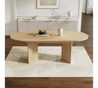 GAWYOEX Table à manger extensible, 120/160 x 80 cm, ovale, pour 4 à 6 personnes, table de cuisine, pliable, plateau épais, en bois de couleur chêne