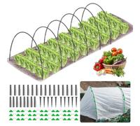 GAXAETR Arceaux de Jardin pour Filets Kit Tunnel de Culture 30+ | Kit incluant 30 barres, 24 connecteurs, 18 pinces et 10 piquets, modulable selon taille des planches et hauteur des cultures.