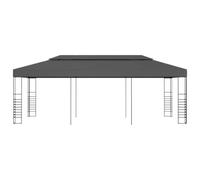 Gazebo 3x6 m Antracite Structure Acier Toile Polyester PA | Pavillon exterieur, solaire, montage facile, usage saisonnier, cour arriere