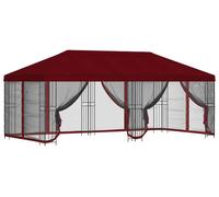 Gazebo avec murs latéraux 6 x 3 m Bordeaux Polyester et Acier