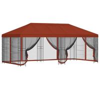 Gazebo avec murs latéraux 6 x 3 m Terre cuite
