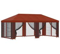 Gazebo avec murs latéraux 6 x 3 m Terre cuite