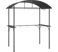 Gazebo BBQ et étagères latérales anthracite 220x115x230cm acier