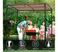 Gazebo de barbecue résistant aux intempéries, structure métallique, étagère et crochets