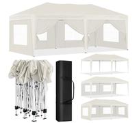 Gazebo de jardin 3x6m, tente pliante pop-up avec 6 parois latérales, imperméable, résistant à l'hiver, protection UV, pour fêtes, camping, barbecues, mariages anthracite