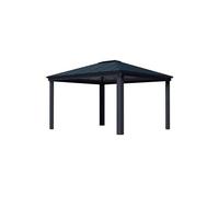 Palram Gazebo de jardin Dallas 705938 – 425,5×363,5 cm – Aluminium, toit polycarbonate – Gris
