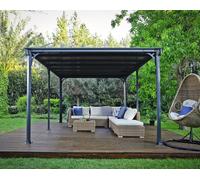 Gazebo de jardin 426x309cm gris anthracite - Palram - 704673 - milano