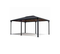Palram Gazebo de jardin Martinique 5 x 3,6 m en métal - Canopia Heat Block anthracite