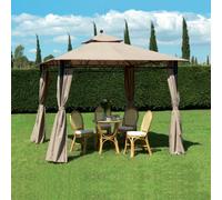 Gazebo Eden 3x3x2,7 MT Acier Top Et Housses En Polyester pour Jardin Extérieur