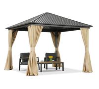 Gazebo en métal Sardinia 4x4 avec rideaux Garden Point beige