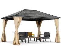 Gazebo en métal Sardinia avec 3x4 rideaux Garden Point beige