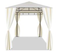 Gazebo extérieur 3x2 M en fer forgé élégant gazebo de jardin complet avec rideaux latéraux couleur écru