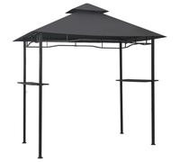 Gazebo Grill 240x150x255 cm Acier Anthracite avec Comptoirs | Cadre en acier robuste, toit ignifuge double couche, 2 comptoirs de bar, résistant aux UV et à la pluie