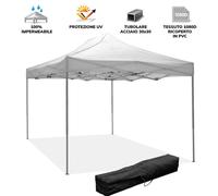 Gazébo pliable pliable 3x4,5 Blanc recouvert de PVC imperméable