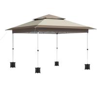Gazebo pliable Tavien – 3,6 x 3,6 m – Imperméable et protection UV 50+ – Avec sac de rangement à roulettes – Gris foncé – Pour le jardin, la terrasse et les événements en plein air