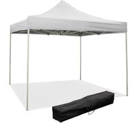 Gazebo pliant blanc 3x3 m recouvert de PVC imperméable