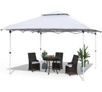 Gazebo pliant Zyrell – 3,6 x 3,6 m – Imperméable et protection UV 50+ – Avec sac pour roues et sacs de lestage – Blanc – Pour le jardin, la terrasse et les événements en plein air