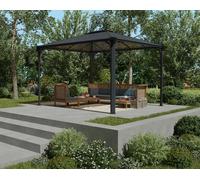 Gazébo tonnelle 10.6m² gris anthracite - Palram - 705231 - martinique 3600