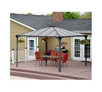 Palram Gloriette de jardin Palermo – métal moderne 3,6 x 3,6 m – Canopia Heat Block anthracite